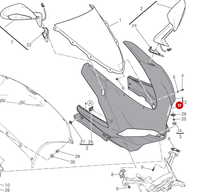 Adhesivo con el emblema de la horquilla - Ducati