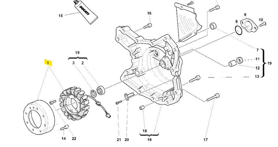 Alternador completo con rotor y estátor - Ducati