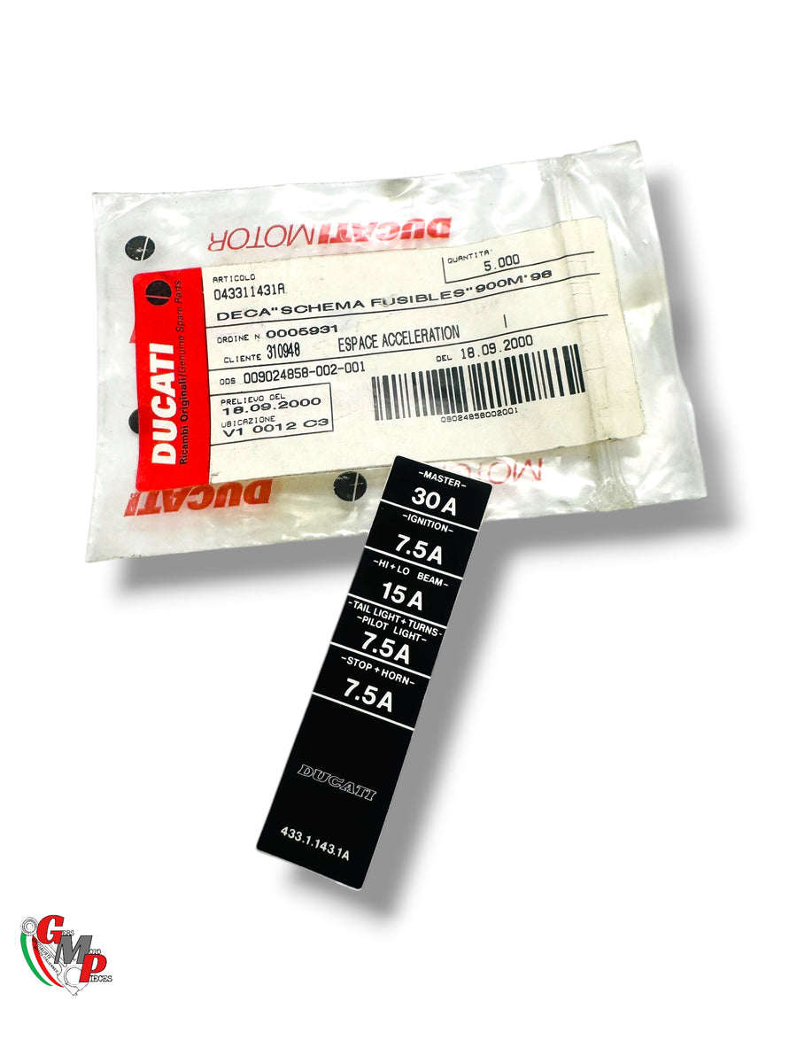 Adhesivo Tapa Fusibles NUEVO - Ducati