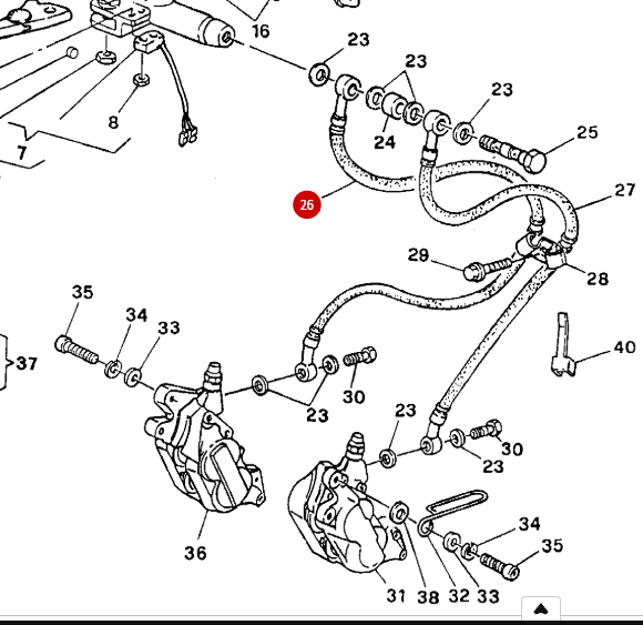 Manguera recta de freno delantero NUEVA - Ducati