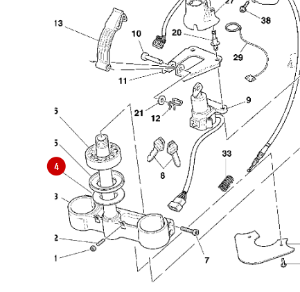 Arandela inferior rodamiento columna de dirección NUEVA - Ducati