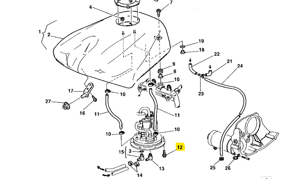 Tornillo de fijación bomba de gasolina - Ducati