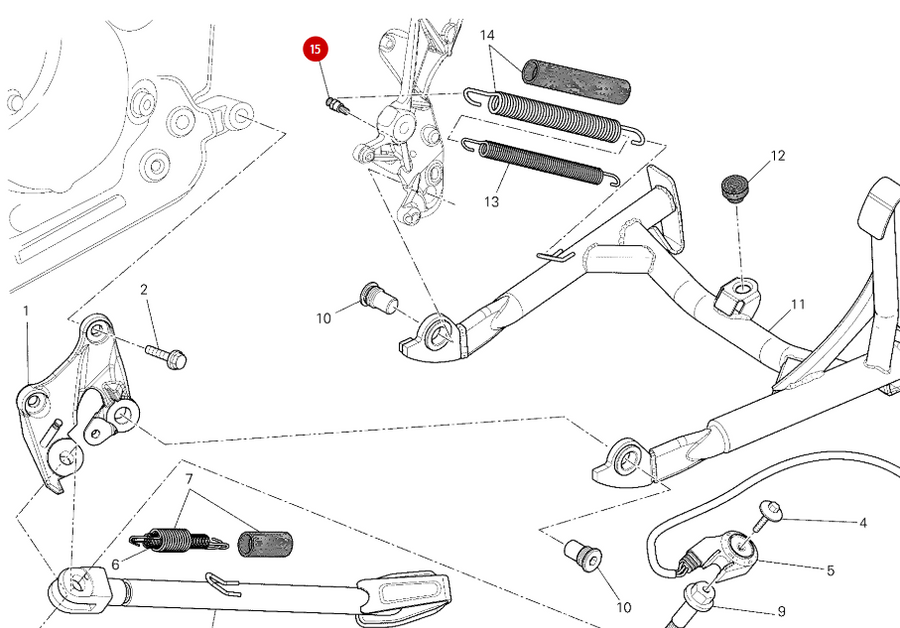 Pivote caballete NUEVO - Ducati