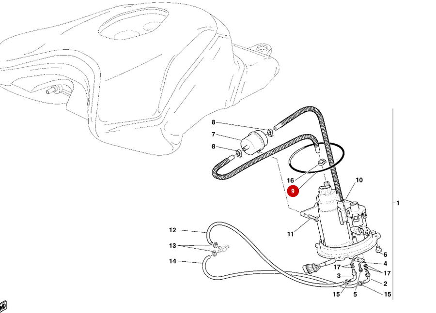 Junta tórica bomba de gasolina NUEVO - Ducati