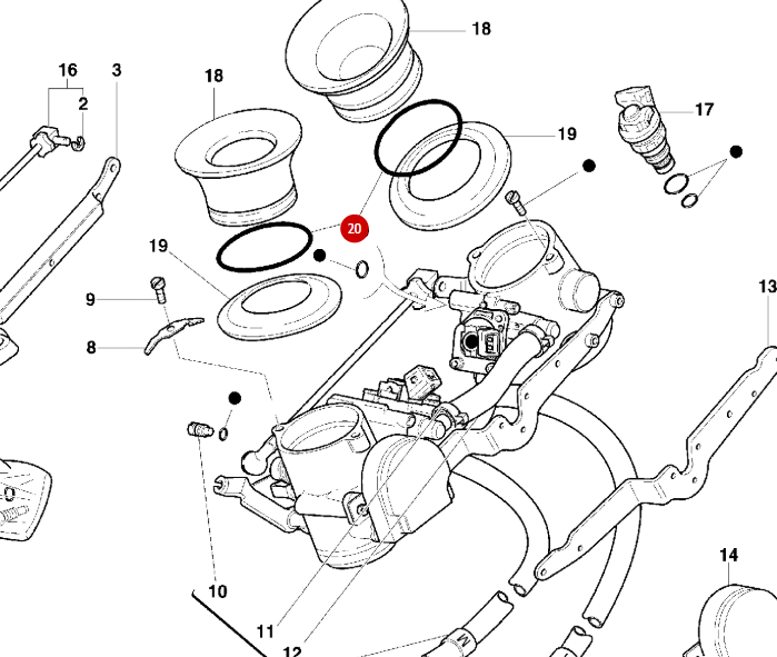 Junta tórica de admisión NUEVA - Ducati