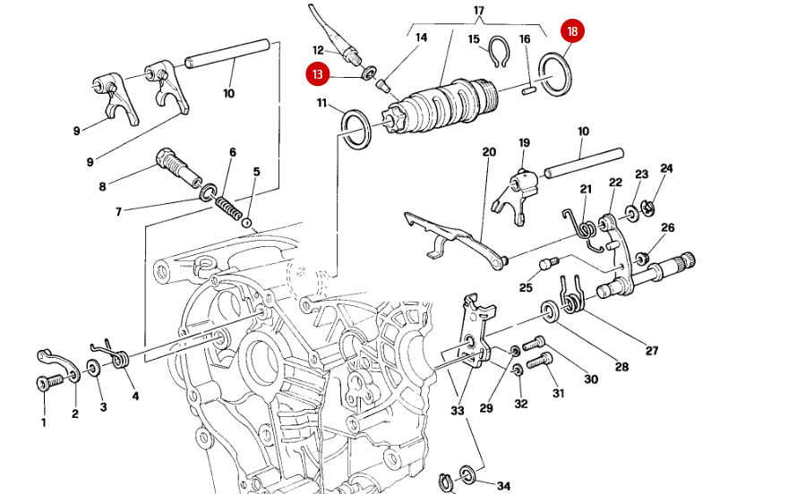 Junta sensor punto muerto 8,5X14X2 NUEVO - Ducati