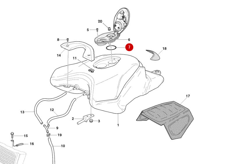 Junta Tórica Tapa Gasolina 40,87X3.53 NUEVA - Ducati
