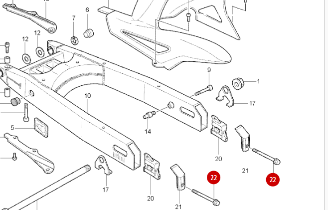 Tornillo tensor de cadena NUEVO - Ducati