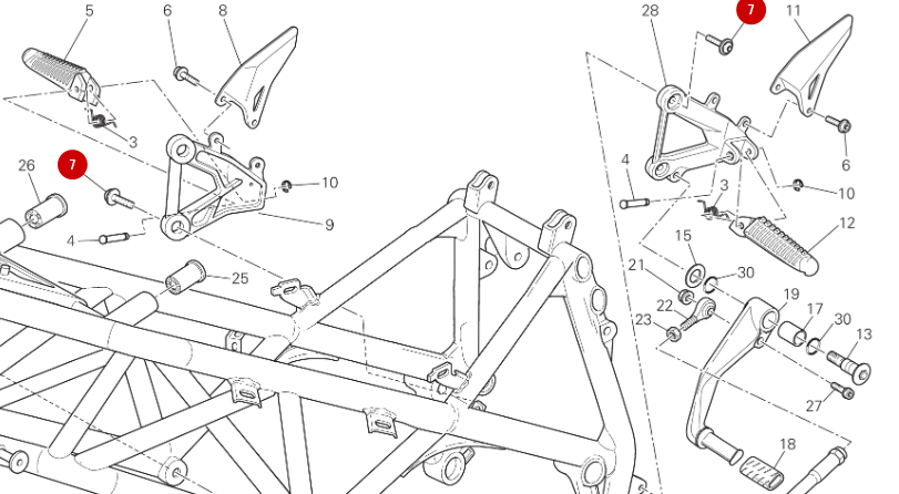 Tornillo M8X18 Fijación Pletina Estribera NUEVO - Ducati