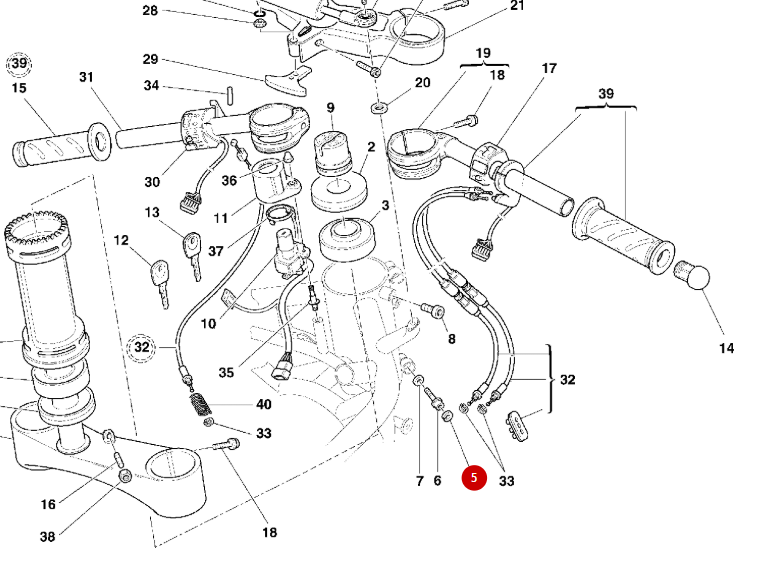 Circlip Tope Excéntrico Columna de Dirección NUEVO - Ducati
