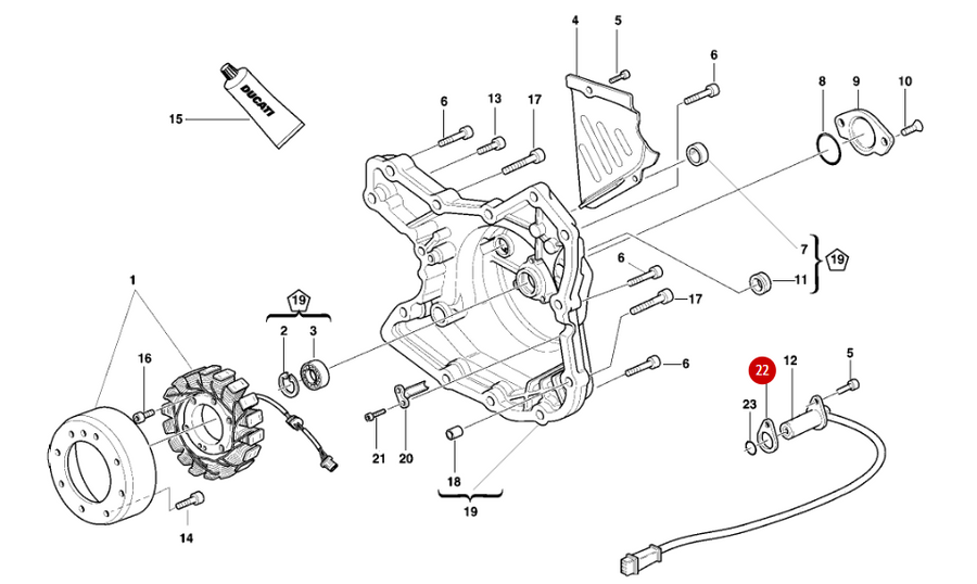 Junta sensor de fase 0.6mm NUEVA - Ducati