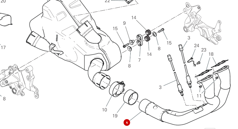 Colector de escape horizontal - Ducati