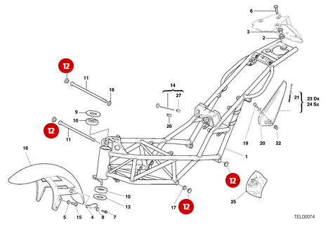 Tapa De Cuadro 24 Mm NUEVA - Ducati