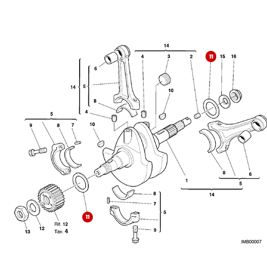 Arandela de Calce Cigüeñal 50X35X2.5 NUEVA - Ducati