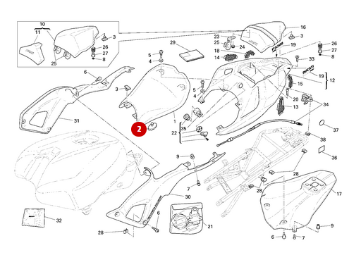Goma Soporte Asiento NUEVO - Ducati