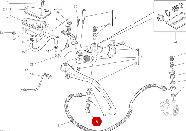 Mordaza de banjo NUEVA - Ducati