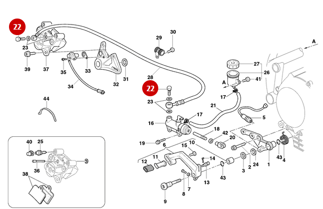 Mordaza de banjo NUEVA - Ducati