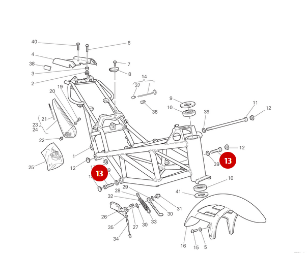 Tornillo Tcei M10X1.5X45 NUEVO - Ducati