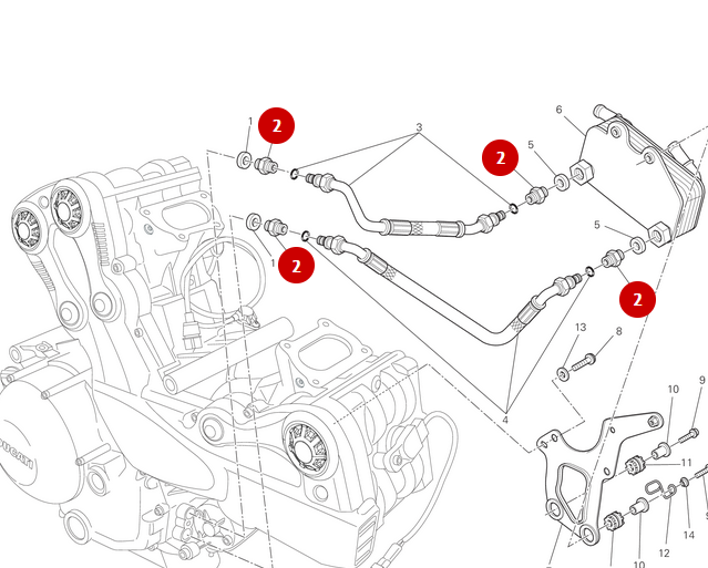 Conector Manguera Radiador M14X1.5 NUEVO - Ducati