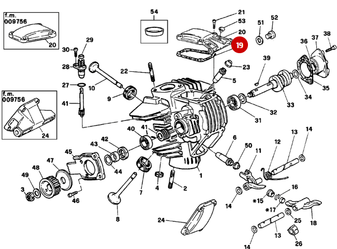 Junta de papel, tapa de culata, NUEVA - Ducati