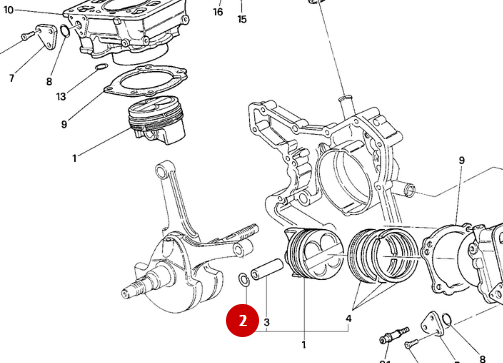 Anillo de Retención Eje Pistón NUEVO - Ducati