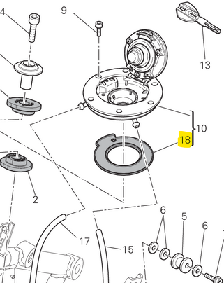 Junta, Tapón de Depósito NUEVO - Ducati