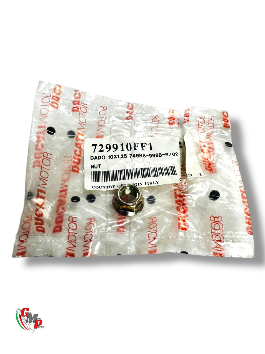 Tuerca de brida M10X1.25 bicromatada NUEVA - Ducati