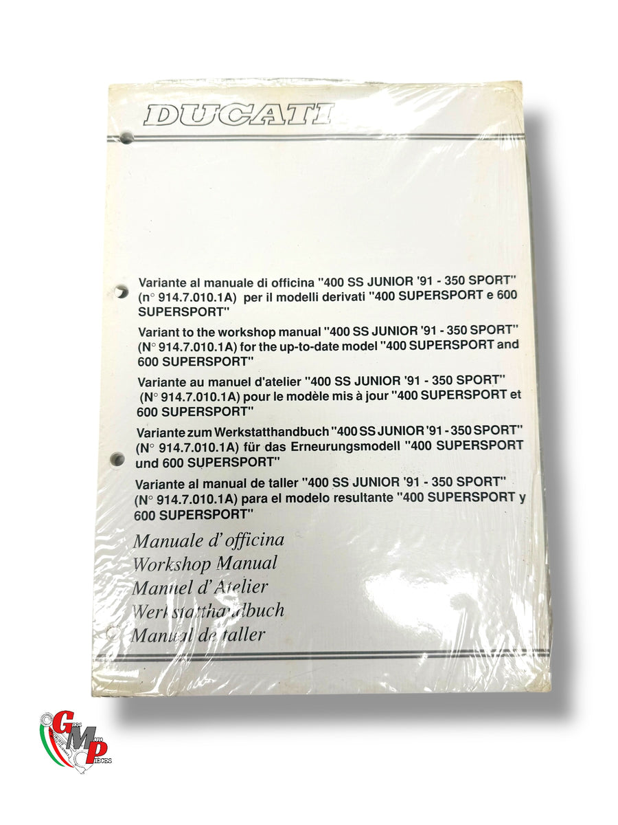 Extensión Manual de Taller 350 400 SS 1991 Francés/Inglés NUEVO - Ducati