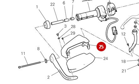 Protector de mano derecho superior NUEVO - Ducati