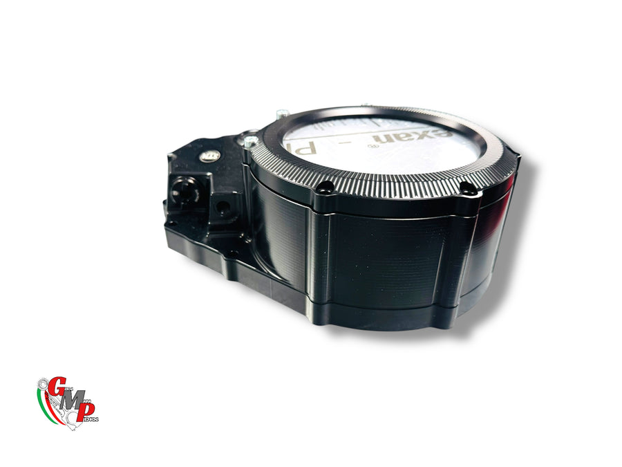 Tapa de embrague tallada STM transparente negra NUEVA - Ducati