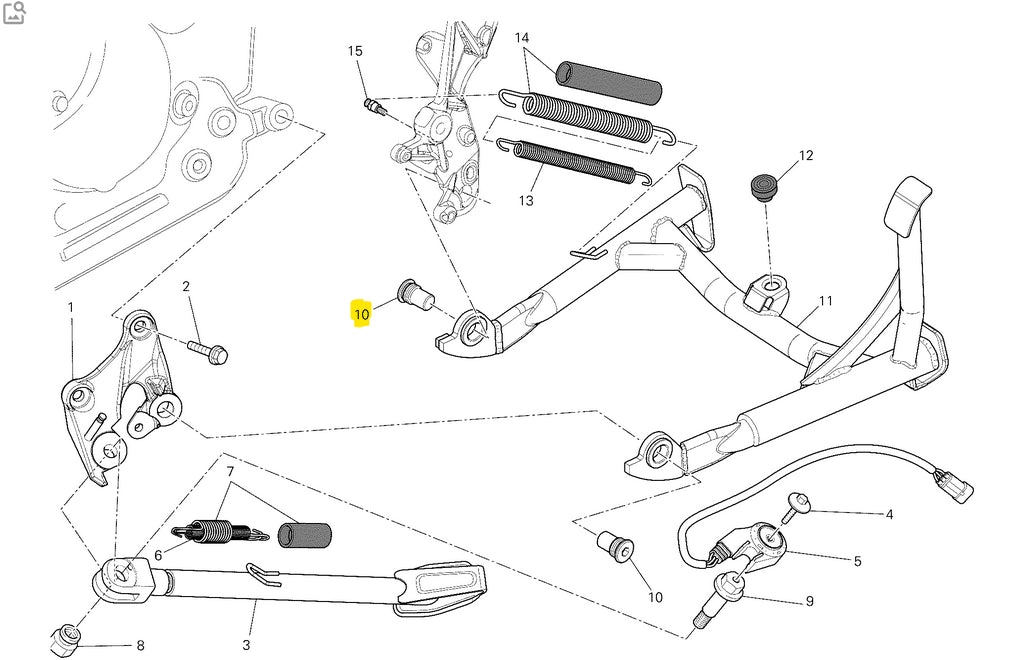 Tornillo especial para la fijación del caballete central - Ducati