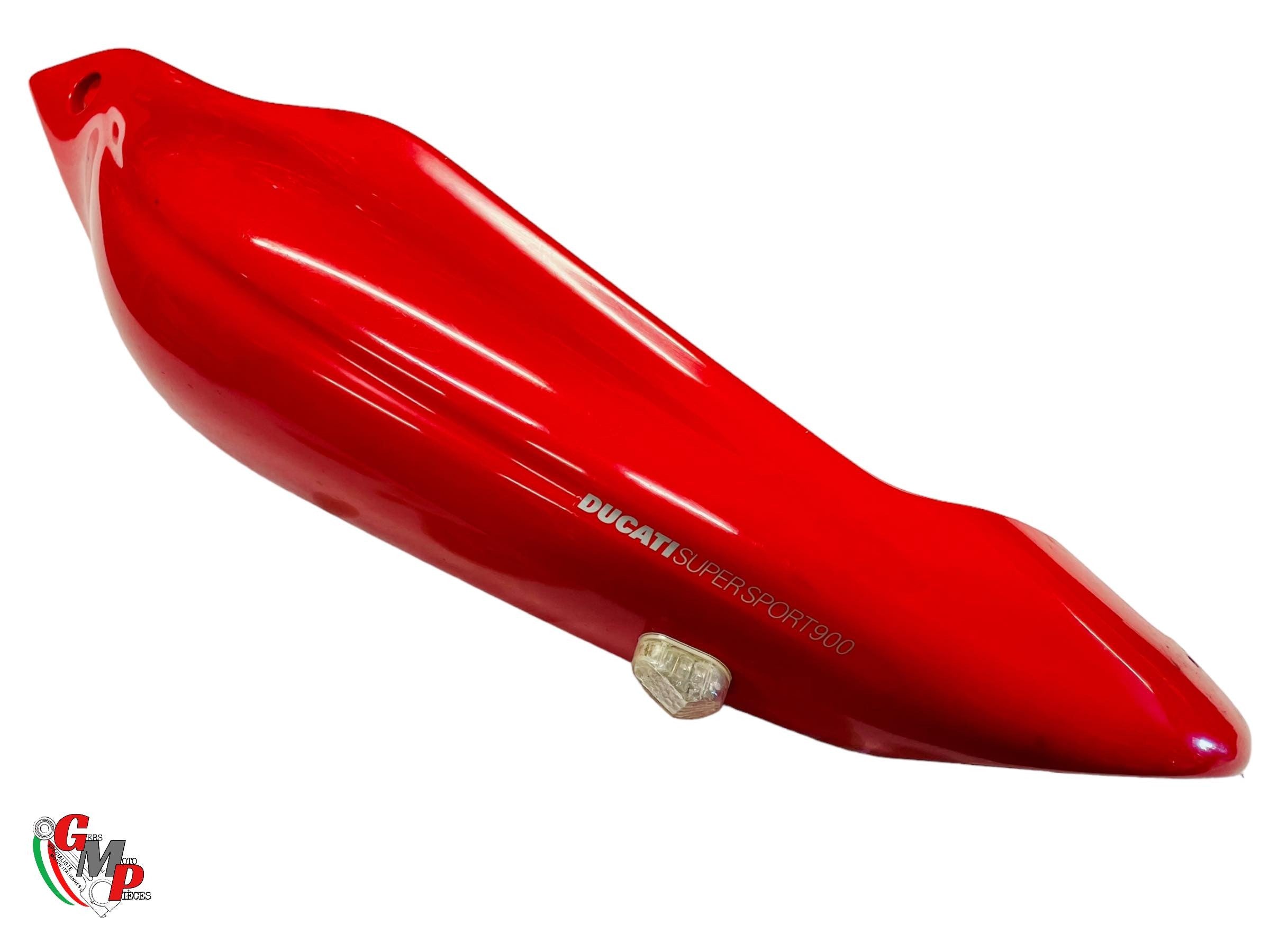 Carenado lateral bajo el asiento rojo izquierdo con intermitente integrado - Ducati