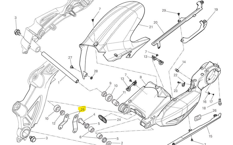 Par de soportes inferiores - Ducati