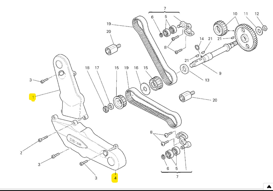 Nuevo kit de tapa de distribución negra - Ducati