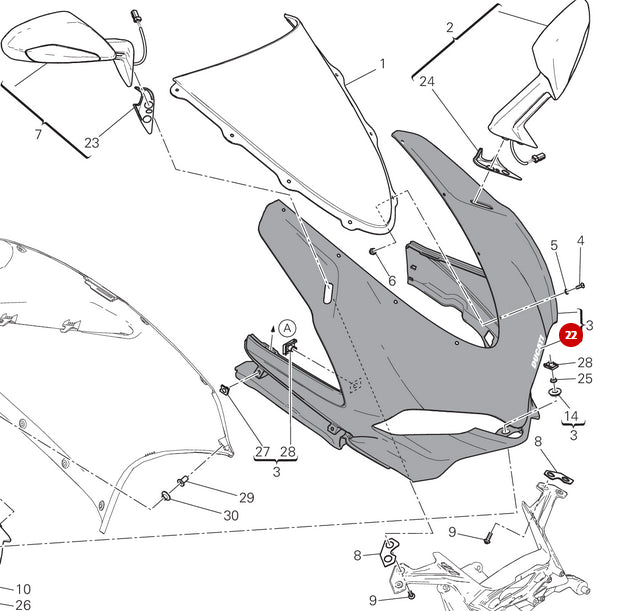 Adhesivo con el emblema de la horquilla - Ducati