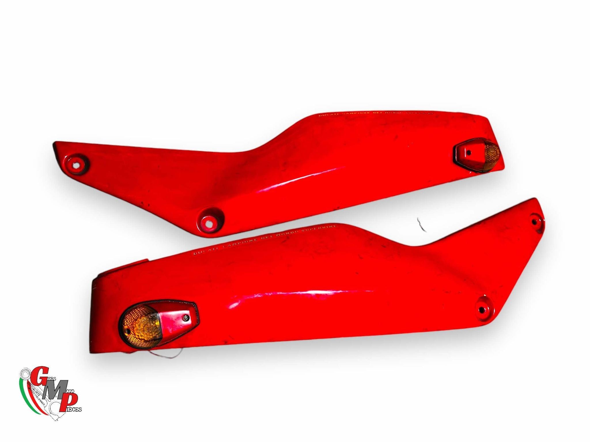 Par de paneles laterales rojos con intermitentes - Ducati Supersport 600 750 900 SS Bocina final del carburador