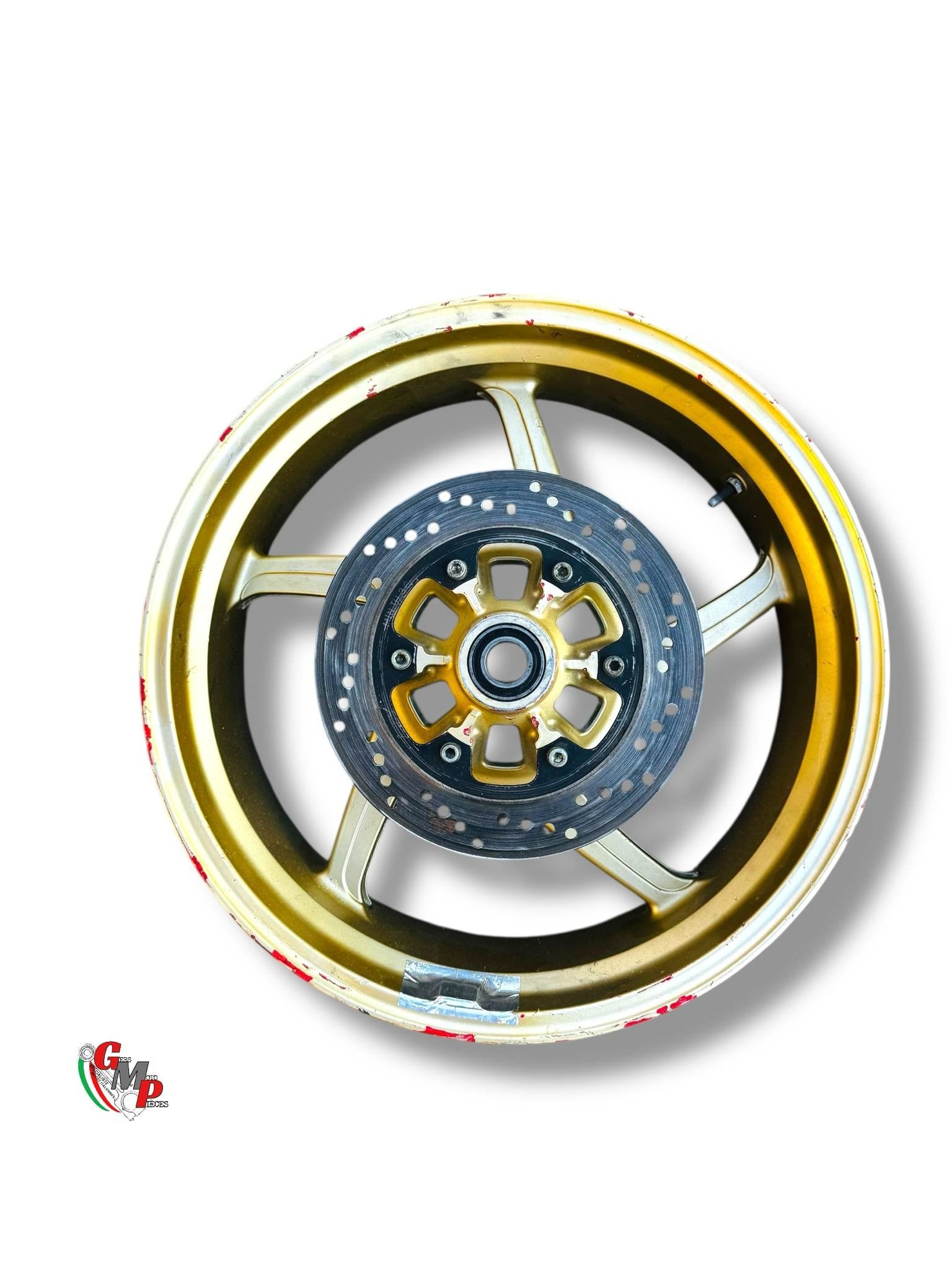 Llanta trasera dorada con disco - Ducati