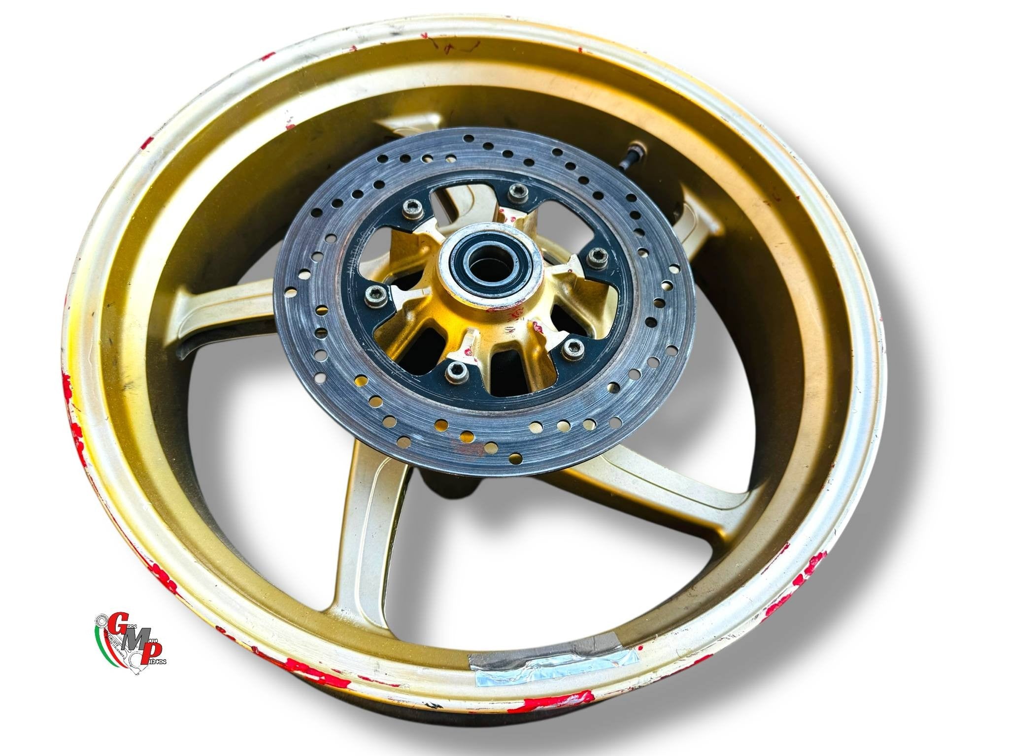 Llanta trasera dorada con disco - Ducati