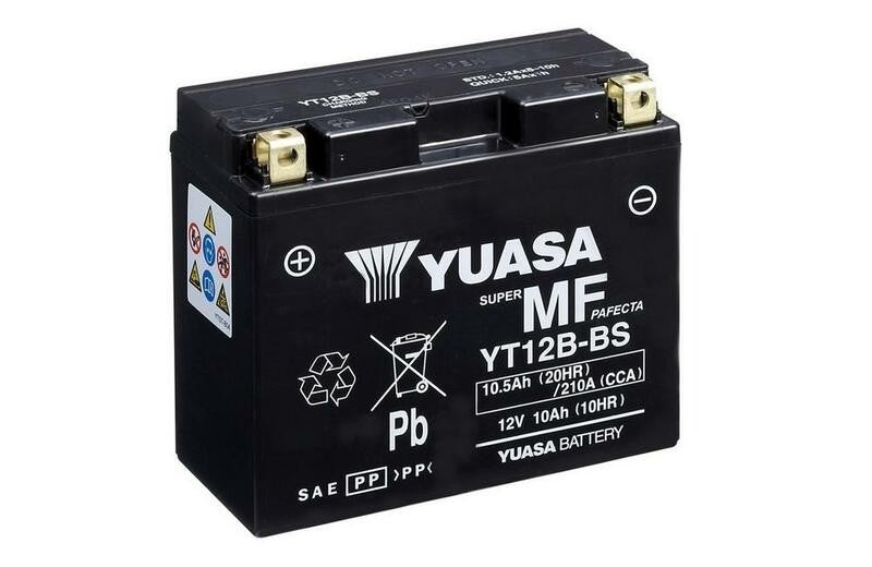 Batería sin mantenimiento YUASA con paquete de ácido - YT12B-BS NUEVA