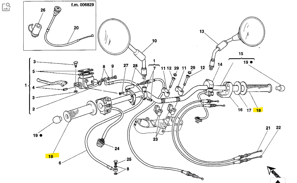 Juego de puños de goma originales NUEVO - Ducati Monster 400 600 750 900 Carbu Superbike SBK 851 888 Paso cor finale