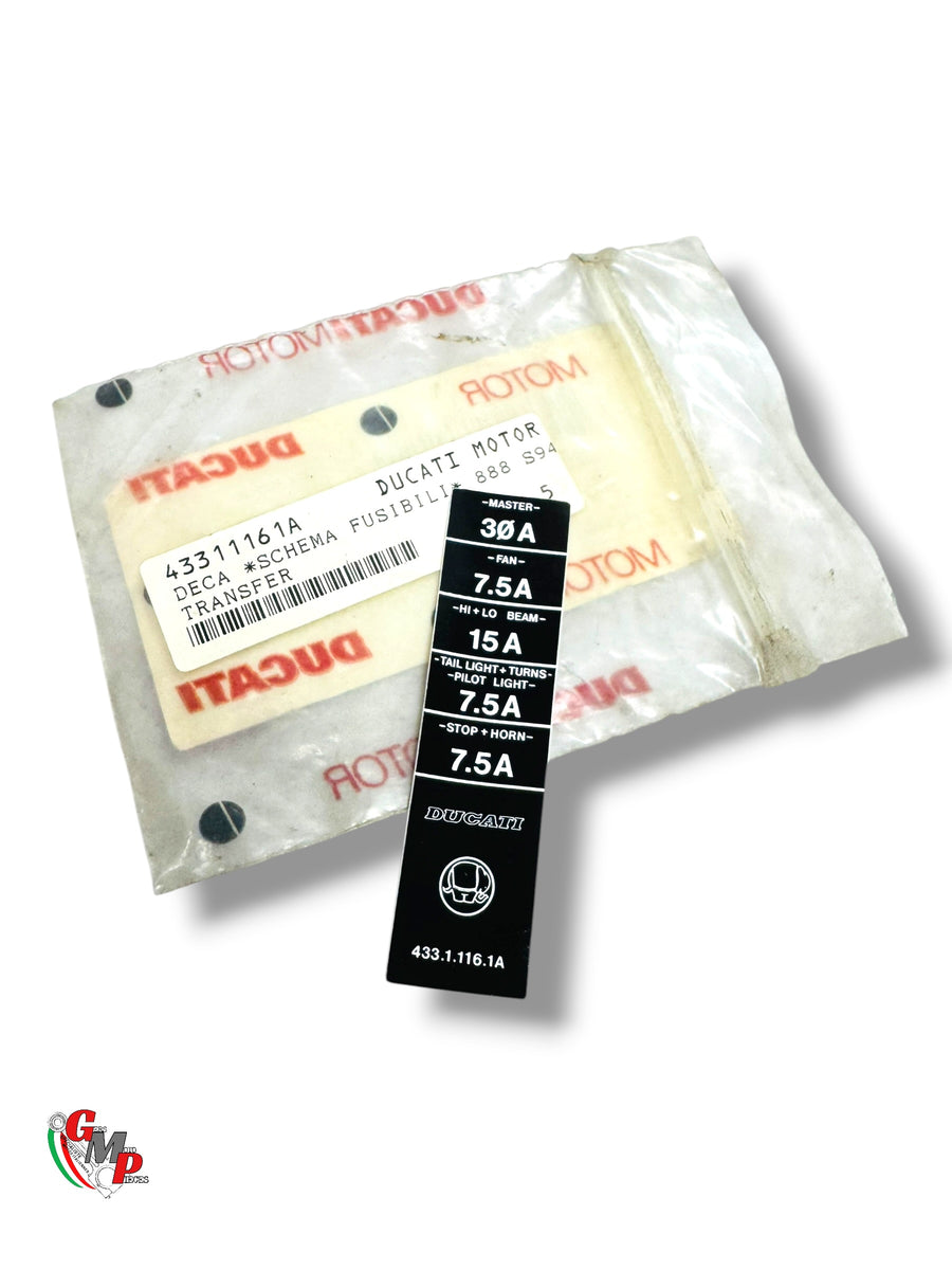 Esquema fusible pegatina NUEVA - Ducati