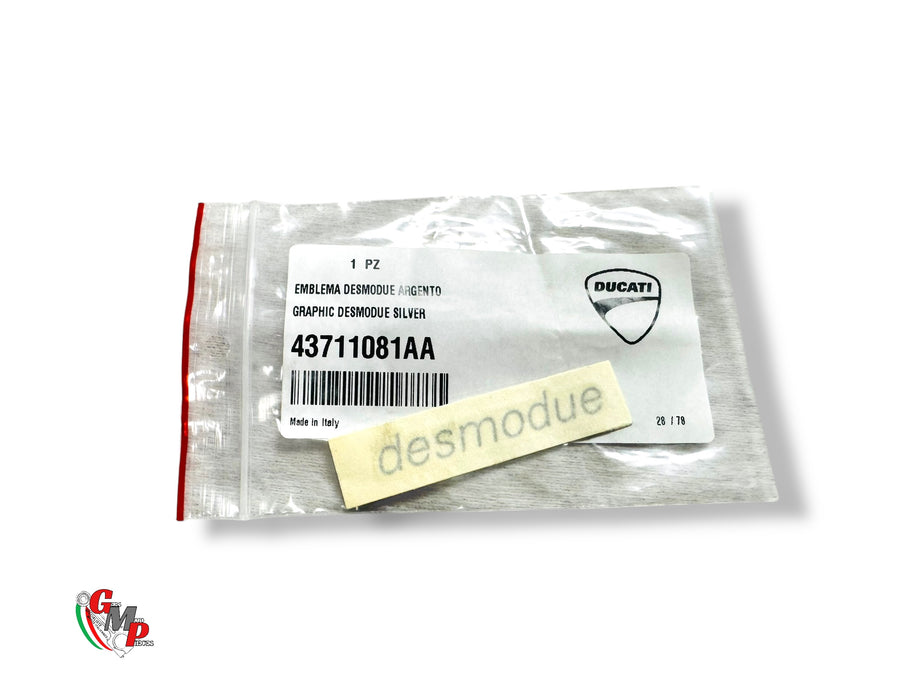 Calcomanía Desmodue Plata NUEVA - Ducati