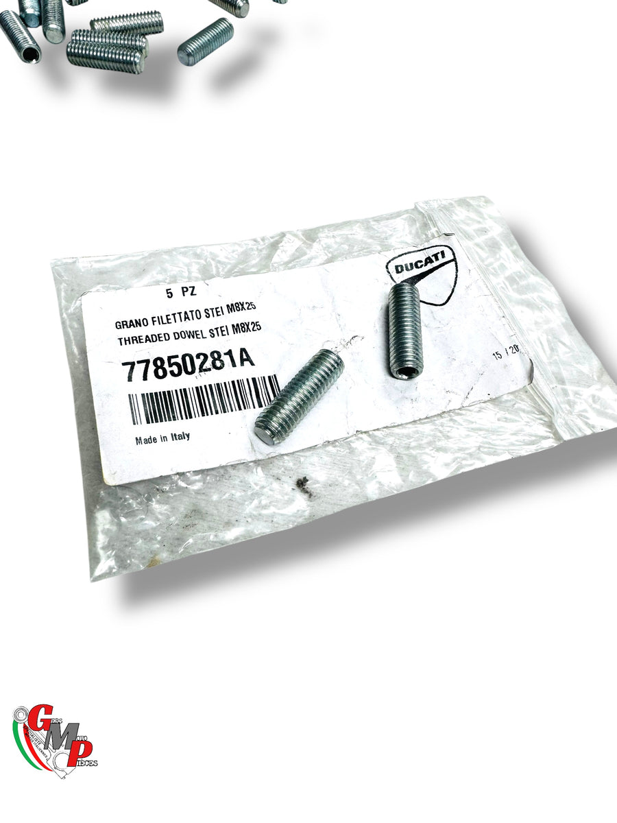 Tornillo Sin Cabeza Rosca Total de Acero Inoxidable M8X25 NUEVO - Ducati