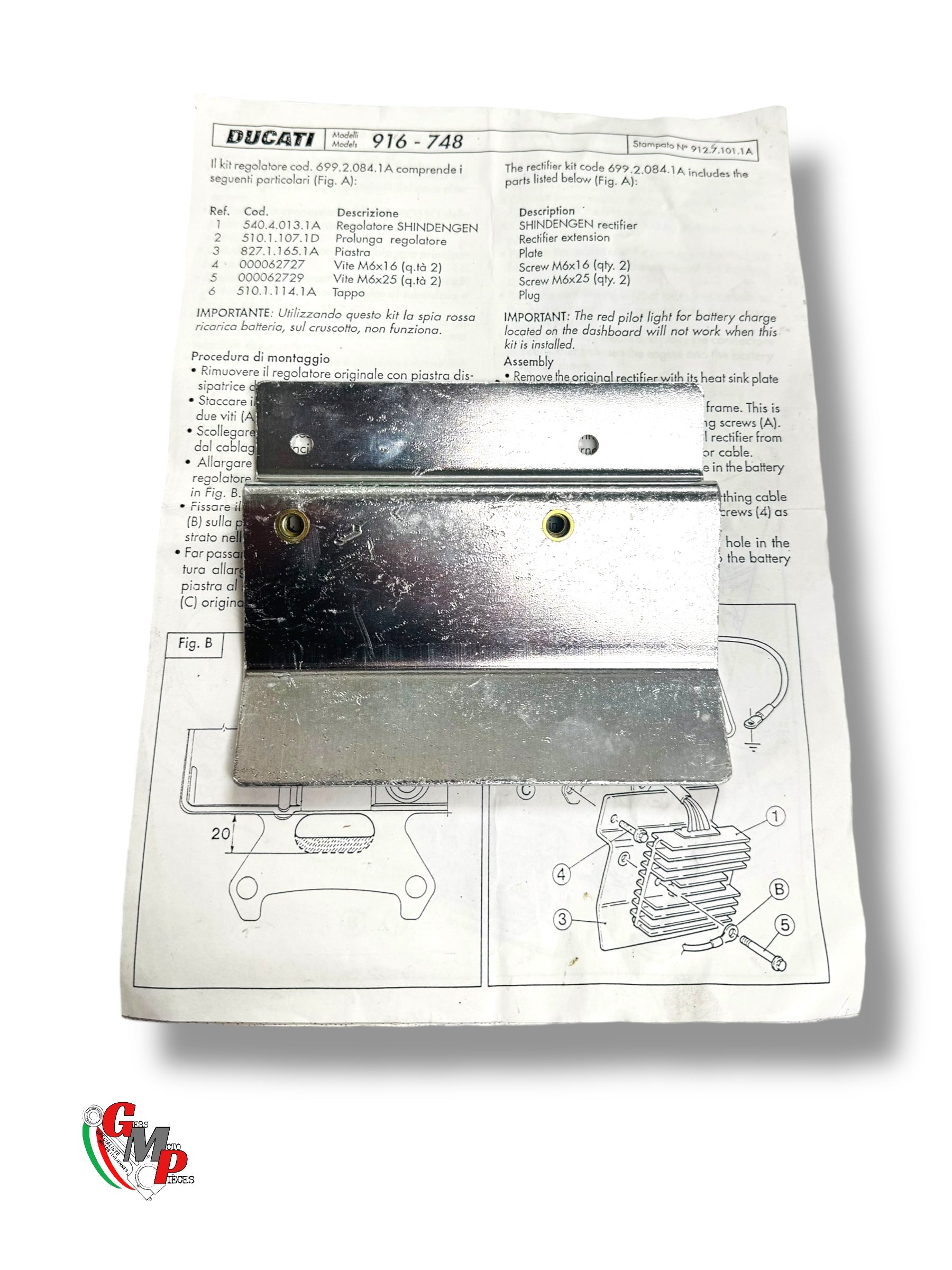 Plaque Support Régulateur NEUVE - Ducati