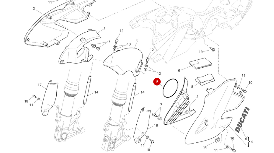 Tapa interior del carenado NUEVA - Ducati