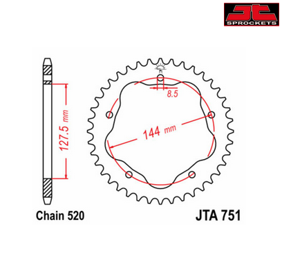 Corona JT SPROCKETS de acero estándar 520 NUEVA - Ducati