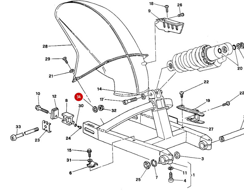 Rondelle écrou de roue arrière NEUVE