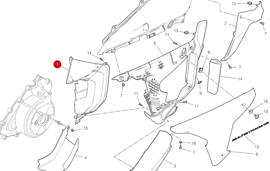 Toma de aire izquierda - Ducati