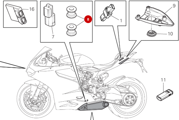 Entretoise carénage NEUVE - Ducati