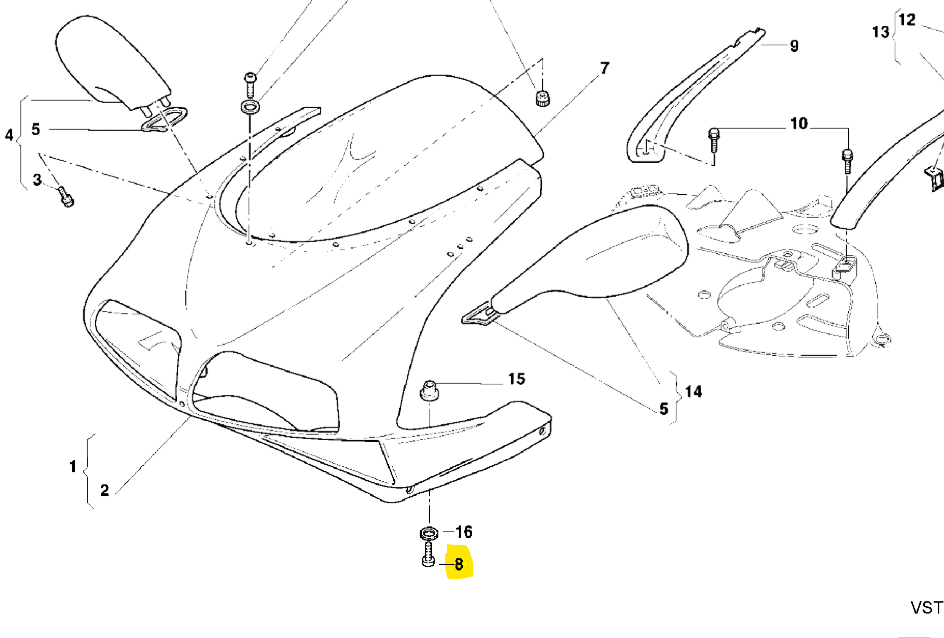 Vis M6 tête bombé - Ducati